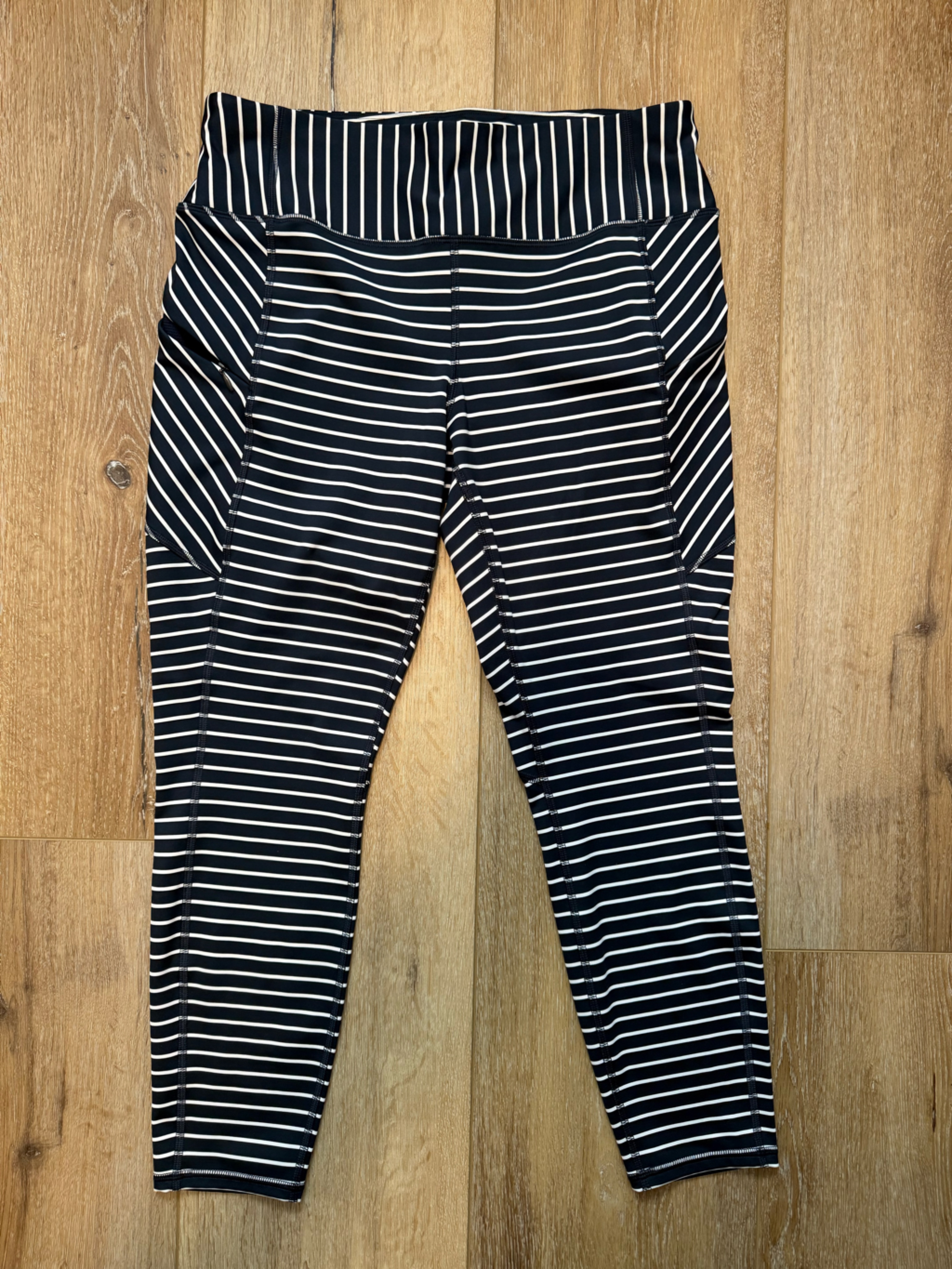 Athleta Blue And White Striped Leggings. Never Worn.